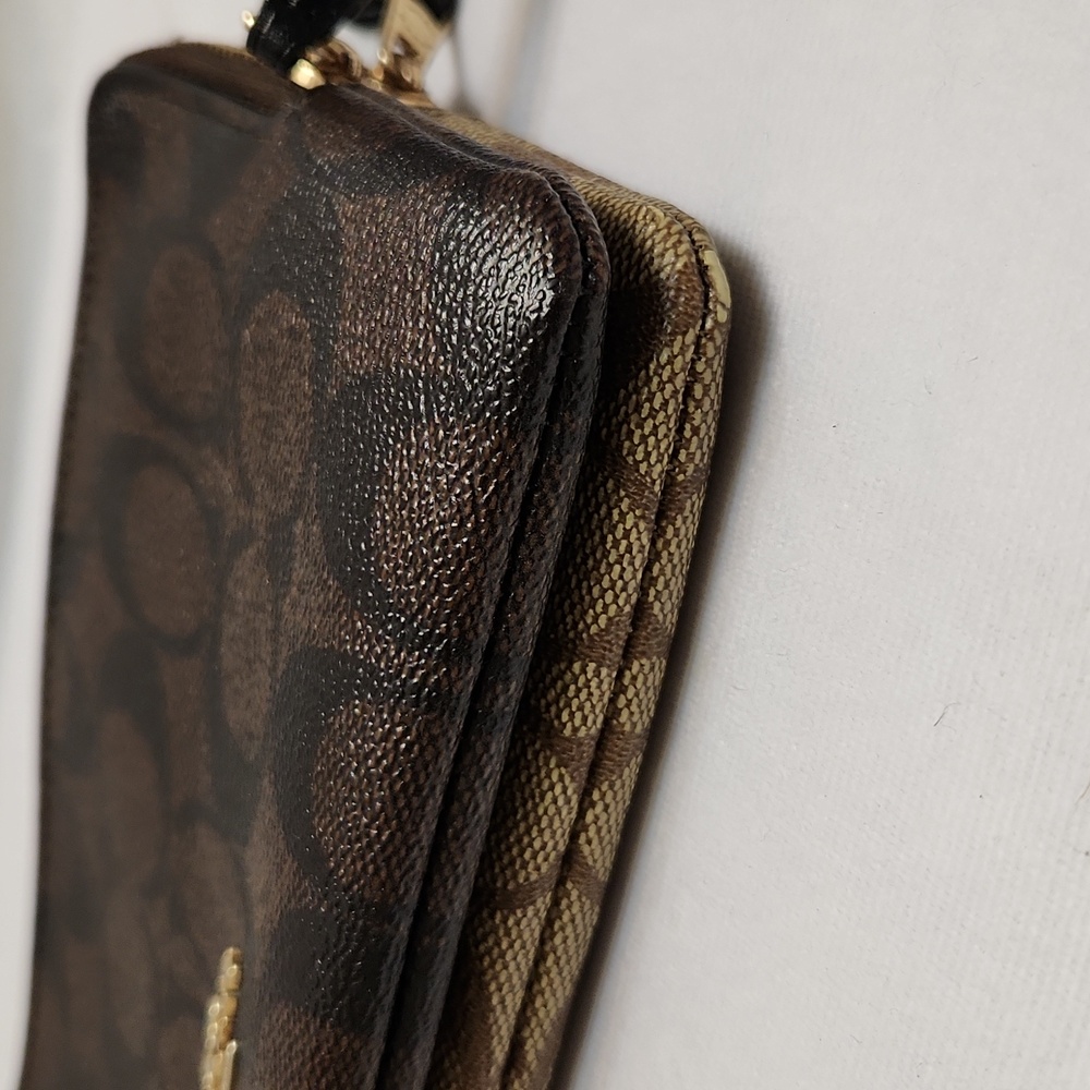 Coach Signature Double Zip Wallet Wristlet - Picture 13 of 14